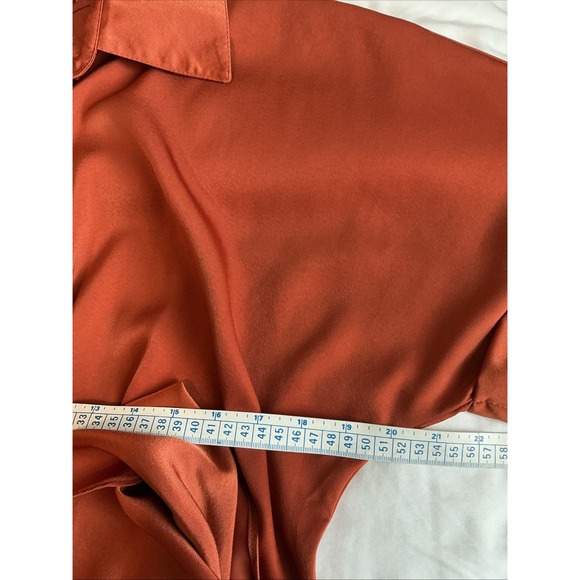 Big Hit Fashion Tie Front Midi Cocoon  Orange Copper Dress Size M - Picture 13 of 14